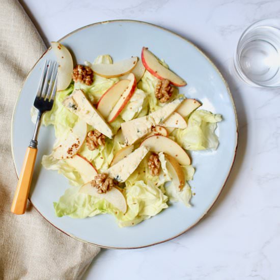 Apple, Pear and Blue Cheese Salad - Recipe photo by the good eats co
