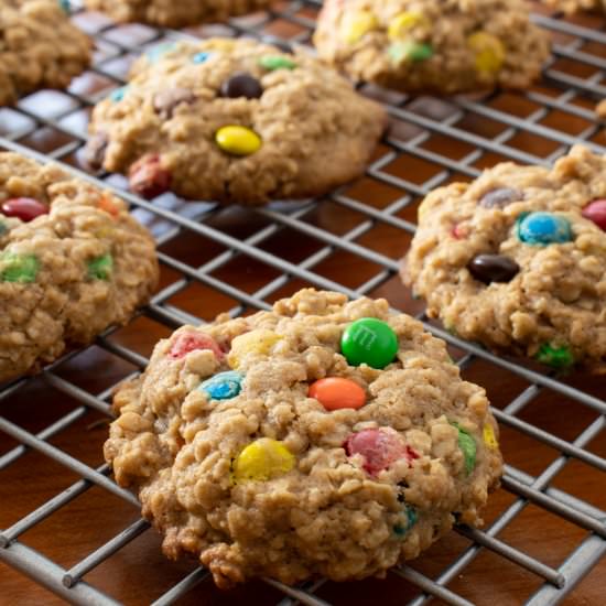 Chewy Oatmeal M&M Cookies - Recipe photo by For the Love of Cooking