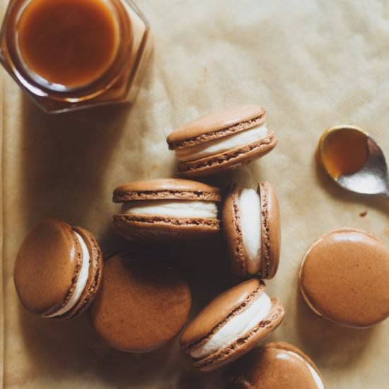 Coffee Caramel Macarons - Recipe photo by bakesalotlady