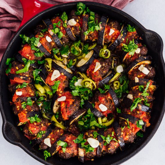 Baked Meatball Eggplant Casserole - Recipe photo by giverecipe