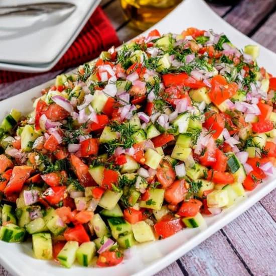 PERSIAN TOMATO CUCUMBER SALAD - Recipe photo by thedeliciouscrescent