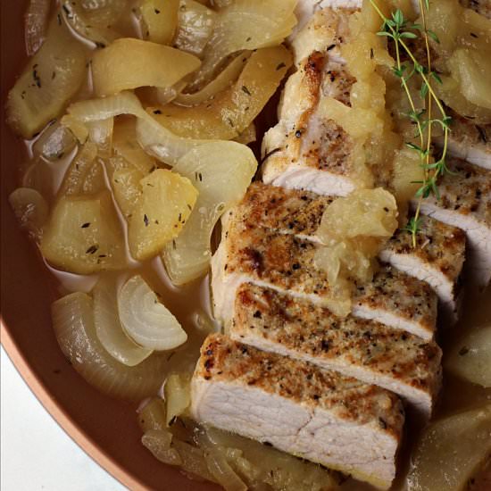 Pork Loin Filet w/ Apples and Onion - Recipe photo by ReneesKitchenAdventures