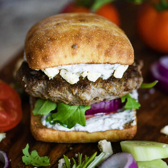 Greek Lamb Burgers w/ Tzatziki - Recipe photo by dudethatcookz