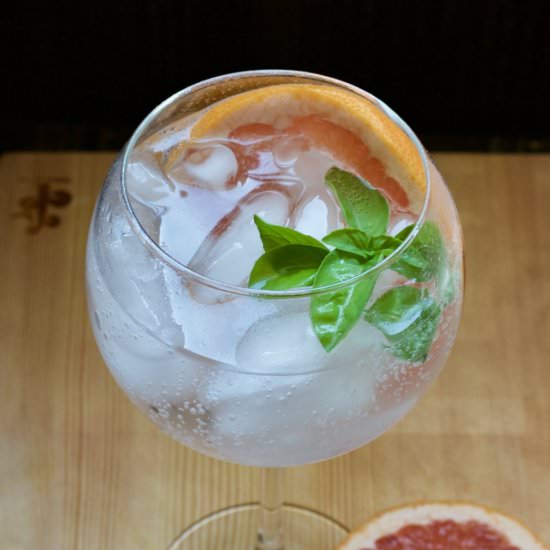 Grapefruit and Basil Gin and Tonic - Recipe photo by First Order Gin