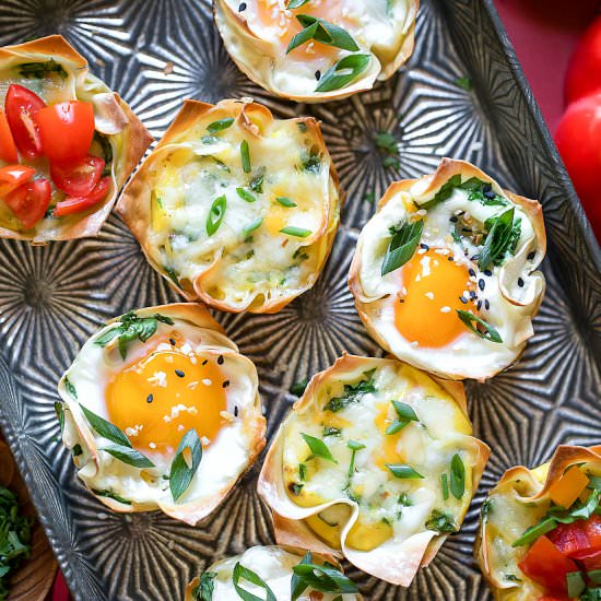 Breakfast Wonton Egg Cups - Recipe photo by peasandcrayons
