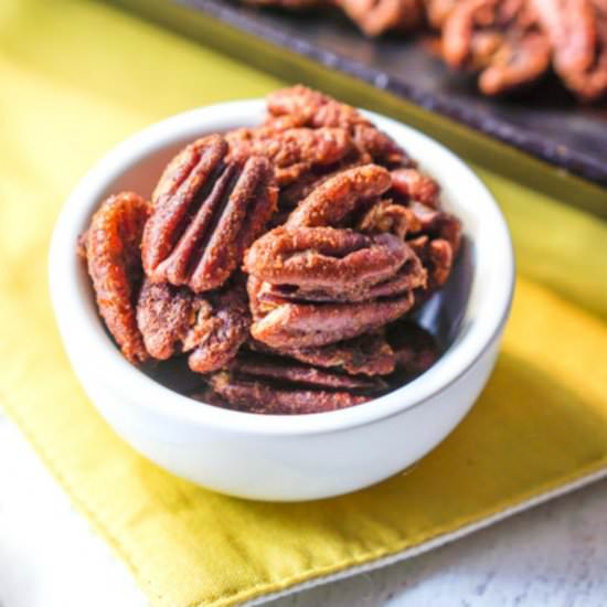 Honey Mustard Roasted Pecans - Recipe photo by MyLifeCookbook