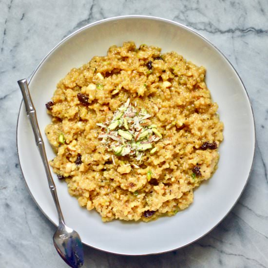 LAPSI – CRACKED WHEAT INDIAN SWEET - Recipe photo by myvegetarianroots