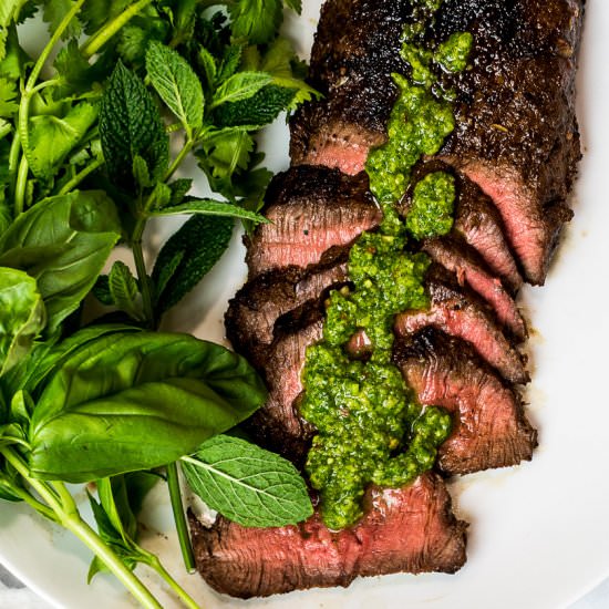 Asian Chimichurri Steak - Recipe photo by drivemehungry