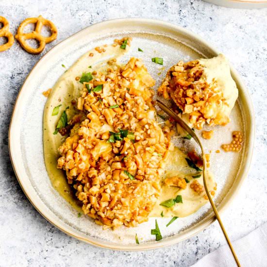 Pretzel Crusted Cauliflower Steaks - Recipe photo by Darn Good Veggies