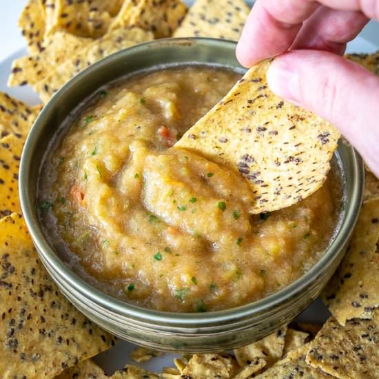 Roasted Hatch Chile Salsa - Recipe photo by MexicanPlease