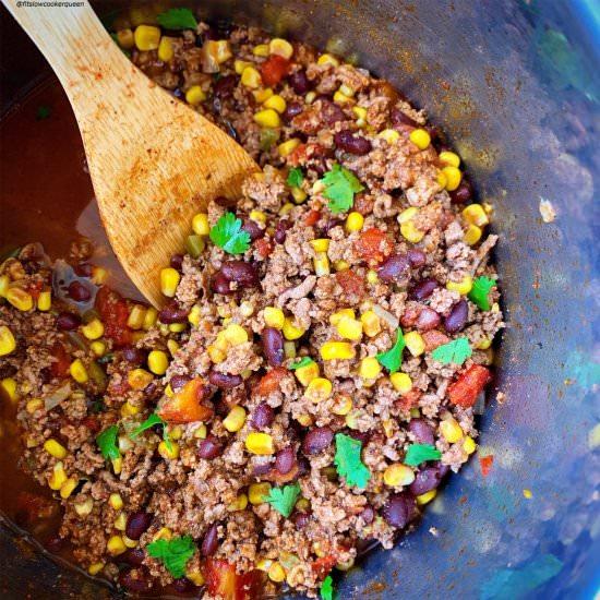 Slow Cooker TexMex Ground Meat - Recipe photo by FitSlowCookerQueen