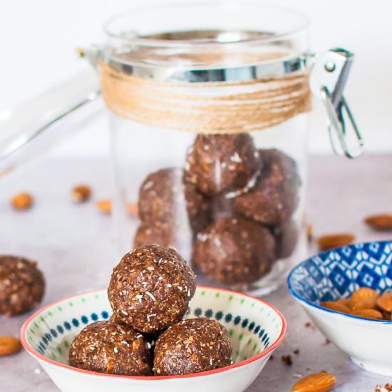 Almond Butter Bliss Balls - Recipe photo by MySugarFreeKitchen