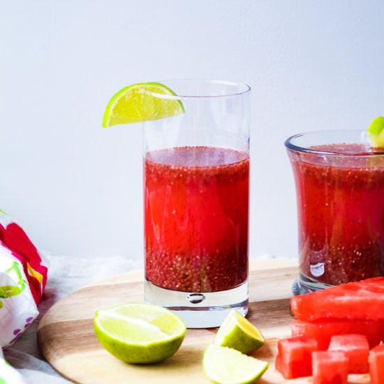 Watermelon Lime Chia Fresca - Recipe photo by upbeetkitchen