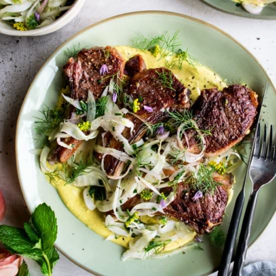 Lamb Chops with Fennel Slaw - Recipe photo by The Original Dish