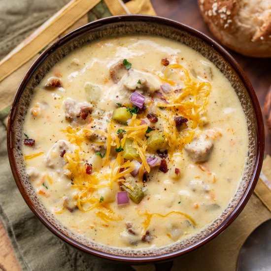 Cheeseburger Soup - Recipe photo by Savingroomfordessert