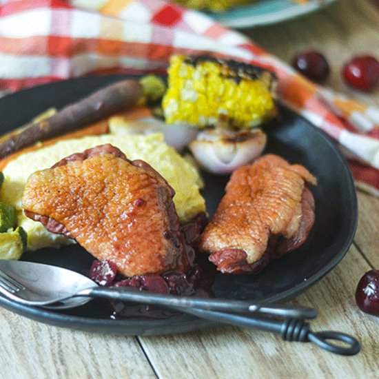Smoked duck with cherry sauce - Recipe photo by Feed Your Soul