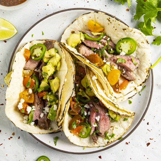 Carne Asada Tacos - Recipe photo by ChiliPepperMadness