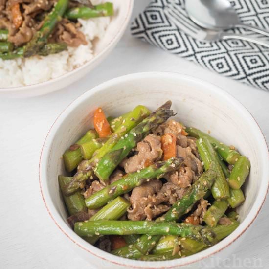 Pork Asparagus in Oyster Sauce - Recipe photo by Rivertenkitchen