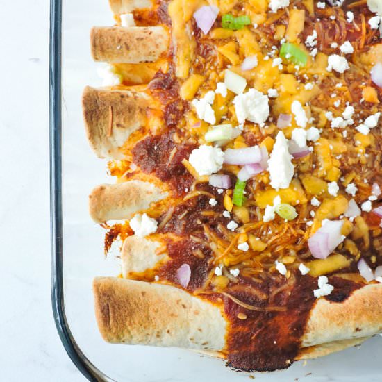 Simple Homemade Chicken Enchiladas - Recipe photo by Fresh Fit Kitchen