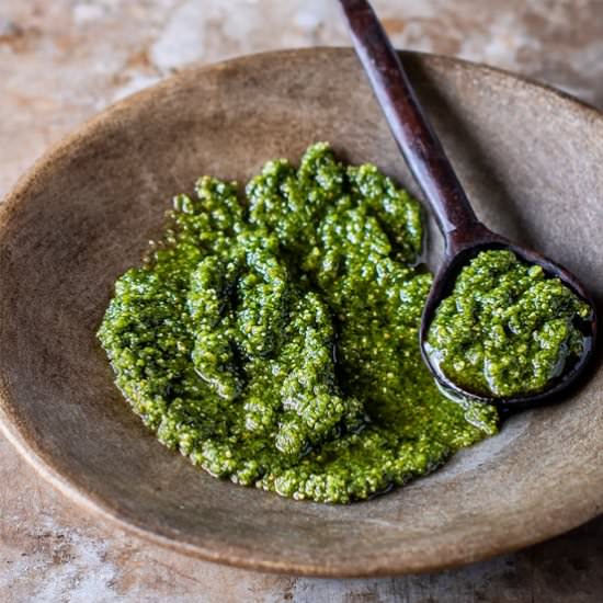 Pumpkin Seed Pesto - Recipe photo by crazyinspiredlife