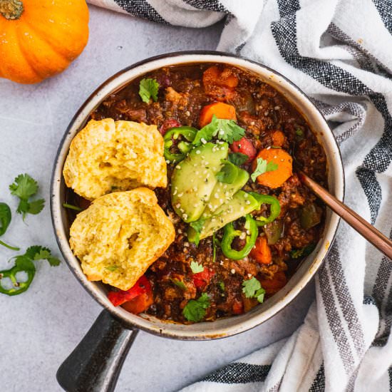 Healthy Pumpkin Turkey Chili - Recipe photo by Shuangys Kitchensink