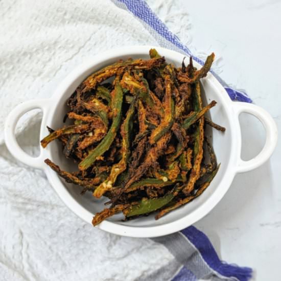 Crispy Okra made in Airfryer - Recipe photo by rparm