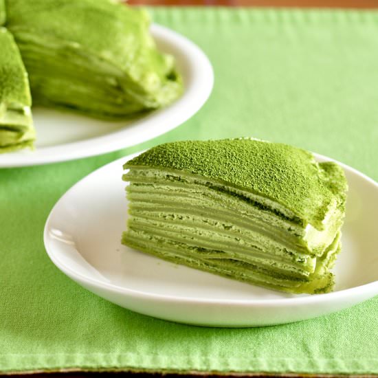 Matcha Mille Crepe Cake - Recipe photo by ochikeron