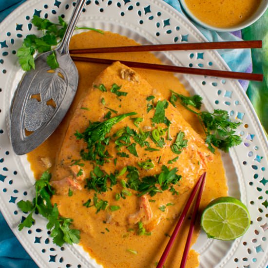 Massaman Curry Salmon or Steelhead - Recipe photo by a meal in mind