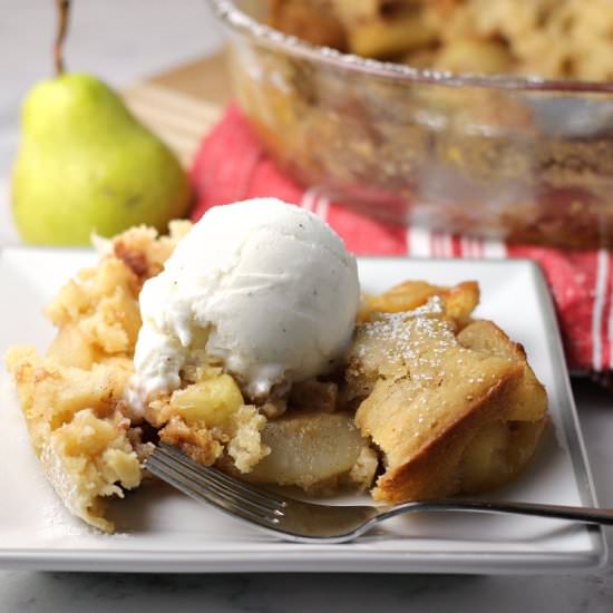 Warm Pear Cobbler - Recipe photo by ReneesKitchenAdventures