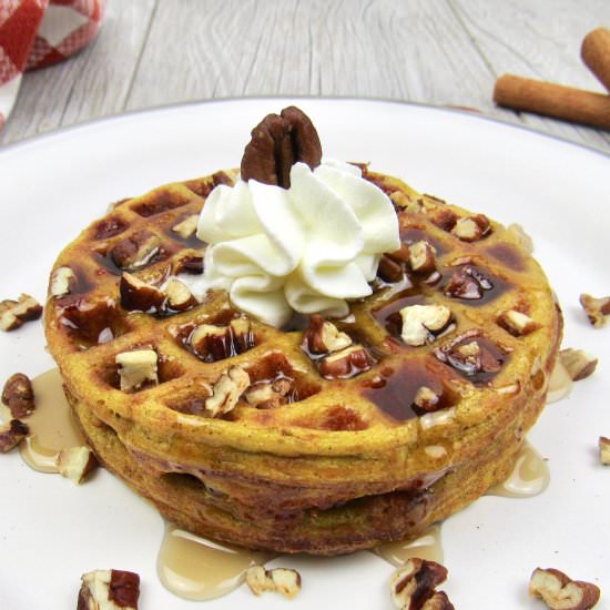 Keto Pumpkin Chaffles - Recipe photo by Keto Cooking Christian
