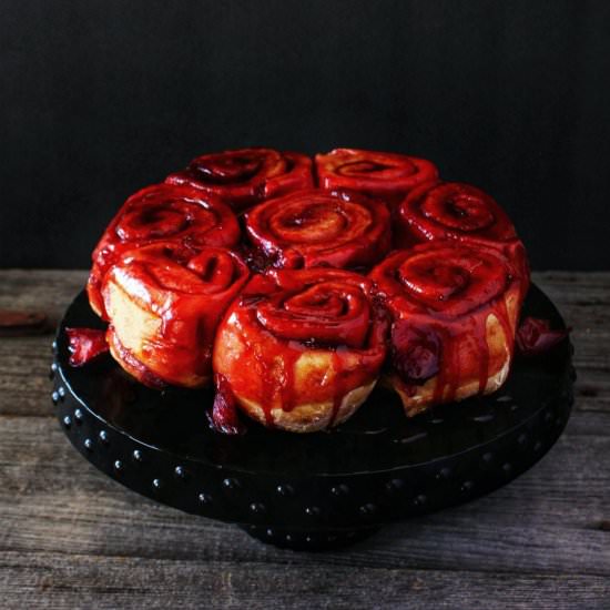 Sourdough Plum Cinnamon Rolls - Recipe photo by dishnthekitchen