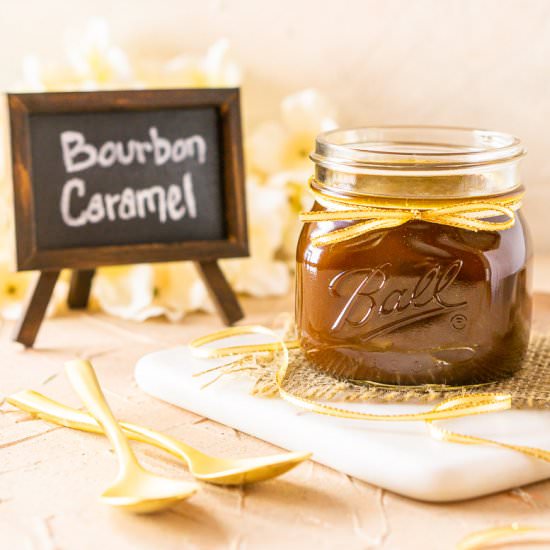 Bourbon Caramel Sauce - Recipe photo by Burrata and Bubbles