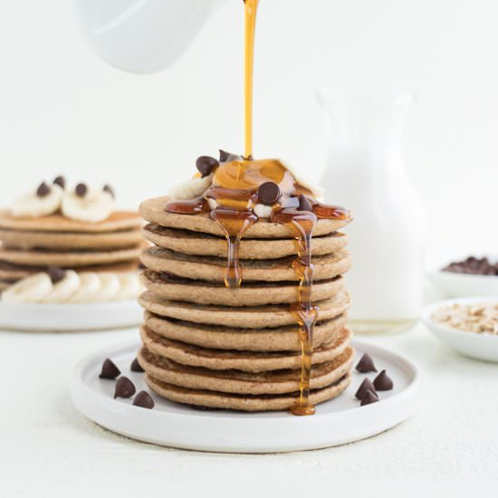 Chocolate Chip Banana Pancakes - Recipe photo by purelykaylie