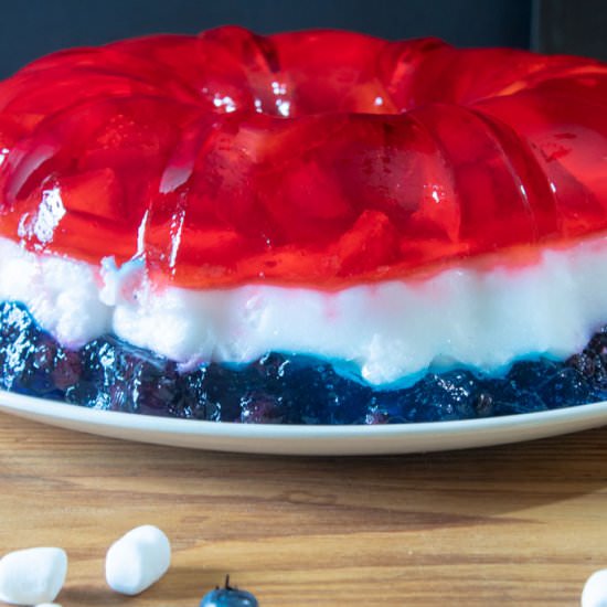 Red, White and Blue Jello Salad - Recipe photo by BinkysCulinaryCarnival