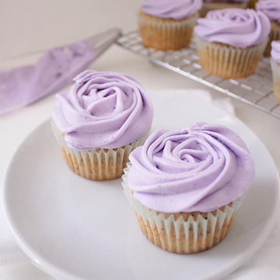 Earl Grey Lavender Cupcakes - Recipe photo by thebakersalmanac