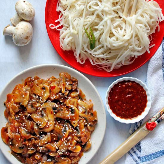 Schezwan Mushroom Recipe - Recipe photo by speakingaloud