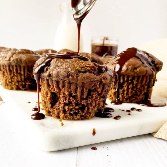 Chocolate zucchini muffins - Recipe photo by katethebaker