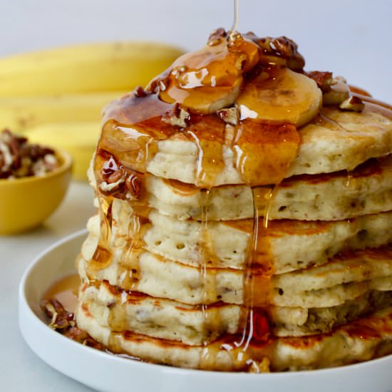 Banana Nut Pancakes - Recipe photo by justataste
