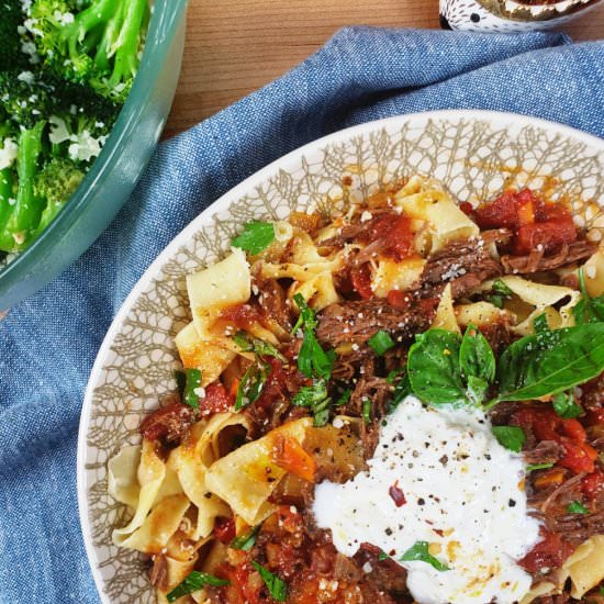 PAPPARDELLE WITH SHORT RIB RAGU - Recipe photo by saltsugarspice