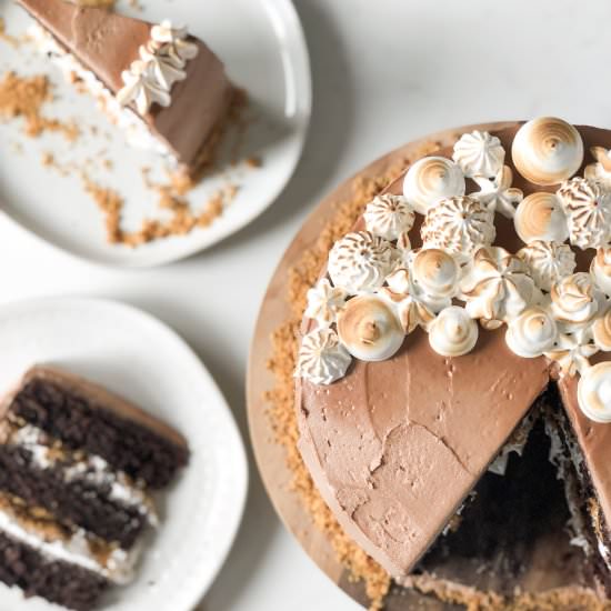 Nutella S'mores Cake - Recipe photo by themarblekitchen