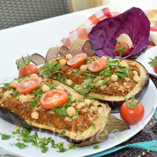Stuffed Eggplant (Plant Based) - Recipe photo by WellnessDove