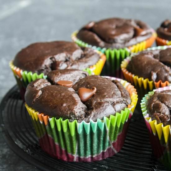 Eggless Chocolate Banana Muffins - Recipe photo by The Desserted Girl