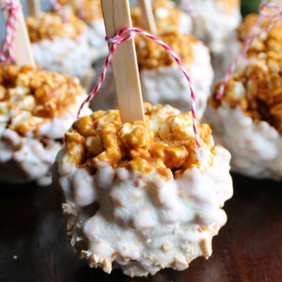 Caramel Apple Popcorn Balls - Recipe photo by Cookingwithcarlee