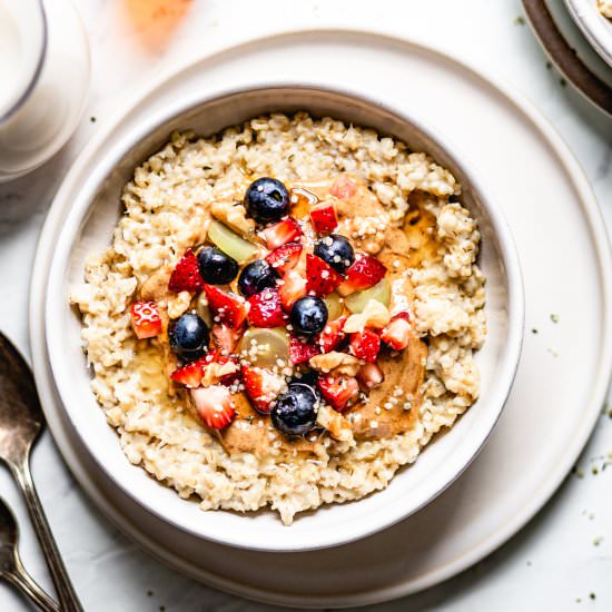 Pressure Cooker Steel Cut Oats - Recipe photo by foolproofliving.com