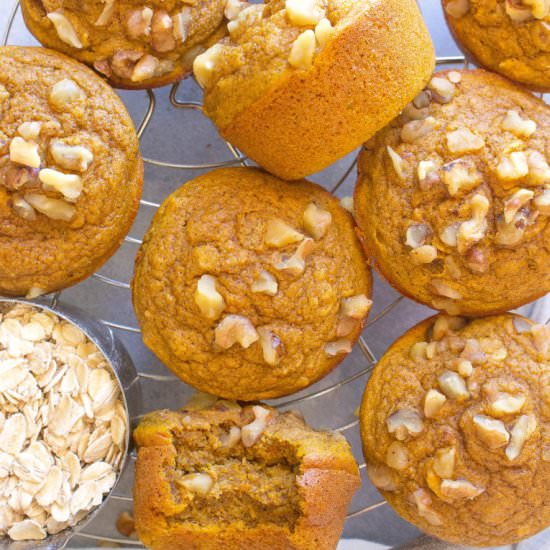Healthy Pumpkin Oat Muffins - Recipe photo by Kathryns.kitchen.blog