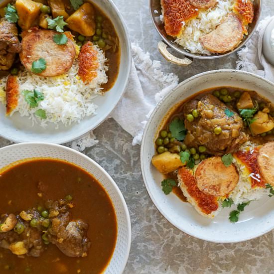 Persian Tahdig Assyrian Curry - Recipe photo by SevenSpiceLife