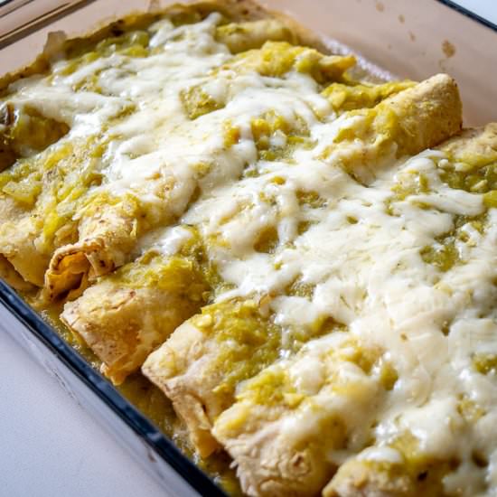 Hatch Green Chile Enchiladas - Recipe photo by MexicanPlease