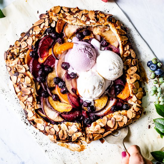 Peach Blueberry Galette - Recipe photo by foolproofliving.com