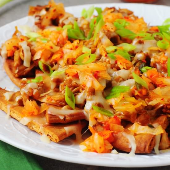 Korean BBQ Jackfruit Nachos - Recipe photo by alisonsallspice