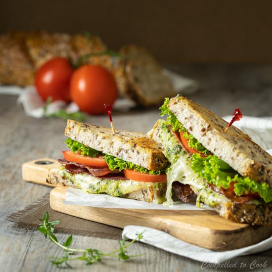 Cheesy Pesto BLT - Recipe photo by Compelled To Cook